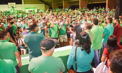Convenção do MDB em Santo Antônio (RN), lotada, em ginásio fechado | Foto: Reprodução/Twitter